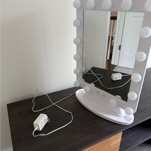 White Vanity Mirror with Lights